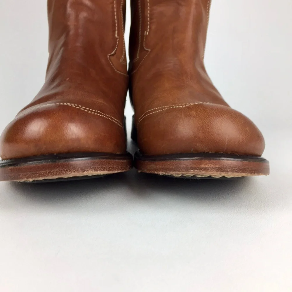 Timberland Lucille Flat Tall Knee Boots Tan Leather 6